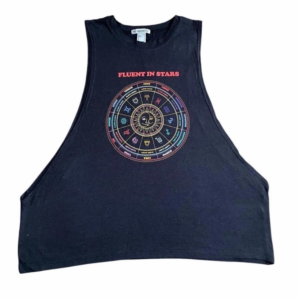 Forever 21 Black Zodiac Tank Top